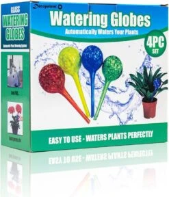 Merkloos Decopatent® 4 Stuks - Waterdruppelaar Voor Planten - Watergever - Glas - Waterbollen - Watergeefsysteem - Plantenbollen - Groen -Tuin Tools Verkoop 1029x1200 4