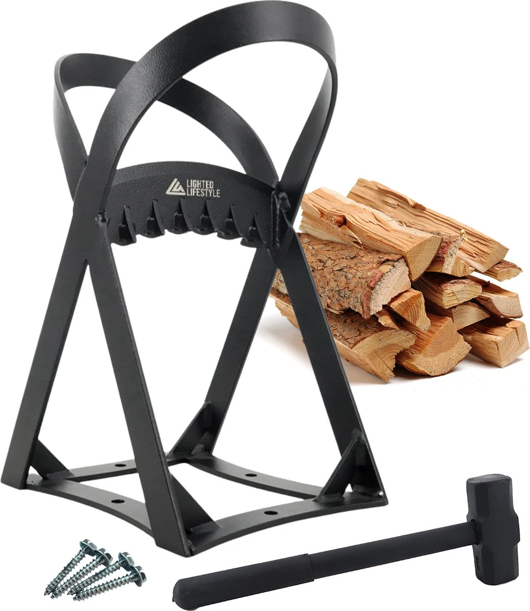 Lighted Lifestyle™| Houtklover Voor Aanmaakhout Incl. Kloofhamer - Houtsplijter - Houtkliever - Snel Haardhout - Gietijzer - Incl. Schroeven 7 Lighted Lifestyle™| Houtklover Voor Aanmaakhout Incl. Kloofhamer - Houtsplijter - Houtkliever - Snel Haardhout - Gietijzer - Incl. Schroeven - Image 7