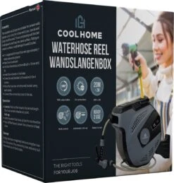 CoolHome - Wandslangenbox 20 Meter + 2 Meter - Tuinslang Met Haspel- Slangenhouder 180° Draaibaar - Tuinslanghaspel Zwart - Grijs 17 CoolHome - Wandslangenbox 20 Meter + 2 Meter - Tuinslang Met Haspel- Slangenhouder 180° Draaibaar - Tuinslanghaspel Zwart - Grijs -Tuin Tools Verkoop 1146x1200 4