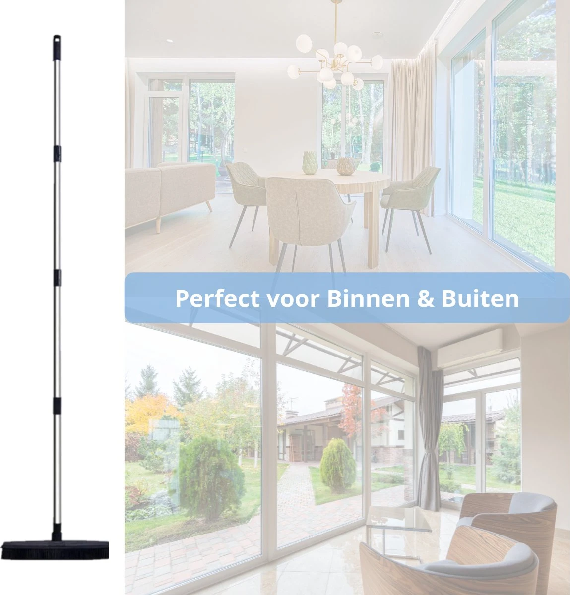 2 In 1 Rubberen Bezem – Bezem Binnen & Buiten – Vloerwisser Met Steel - Met Huisdierhaar Verwijderaar - Vloertrekker – Veger - Extra Lang 160cm 2 2 In 1 Rubberen Bezem – Bezem Binnen & Buiten – Vloerwisser Met Steel - Met Huisdierhaar Verwijderaar - Vloertrekker – Veger - Extra Lang 160cm - Image 2