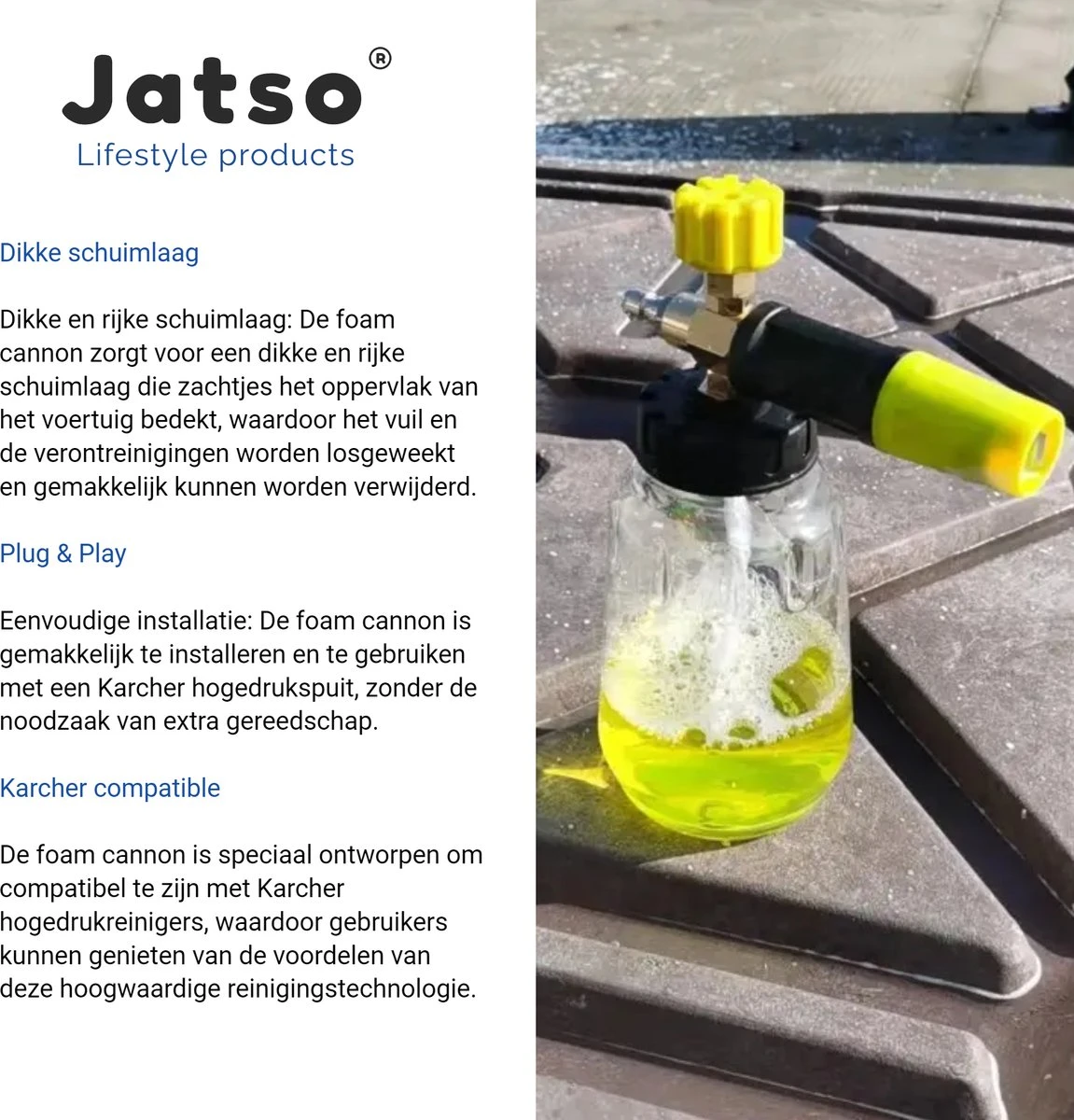 Jatso® Foam Cannon - Snow Foam - Foam Gun - Schuimlans - Foam Gun Auto - Foam Lance - Schuimsproeier - Snow Foam Cannon - Past Op Karcher K1 T/m K7 - Messing - Afneembaar Pistool 3 Jatso® Foam Cannon - Snow Foam - Foam Gun - Schuimlans - Foam Gun Auto - Foam Lance - Schuimsproeier - Snow Foam Cannon - Past Op Karcher K1 T/m K7 - Messing - Afneembaar Pistool - Image 3