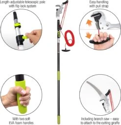 Iceberk Snoeischaar + Snoeizaag (1,45 - 3,70 M) - Telescopische Snoeischaar Voor Het Snoeien Van Bomen En Dichte Struiken Zonder Ladder -Tuin Tools Verkoop 1157x1200