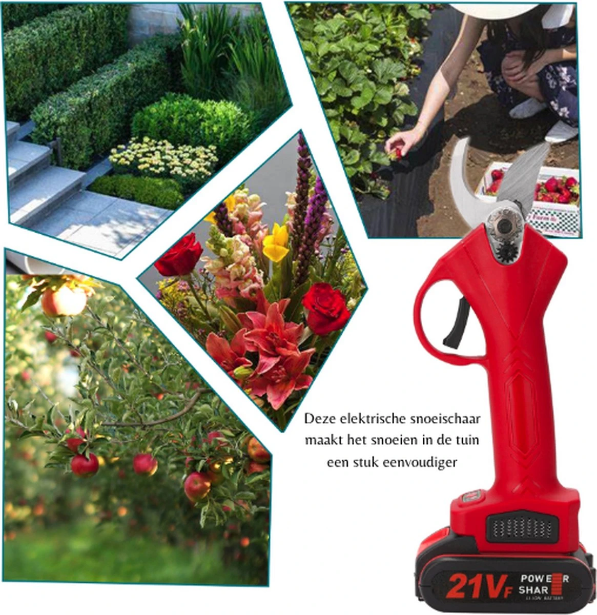 Elektrische Snoeischaar - Accu Snoeischaar - 2 Accu's - Professioneel - Tuinschaar 9 Elektrische Snoeischaar - Accu Snoeischaar - 2 Accu's - Professioneel - Tuinschaar - Image 9