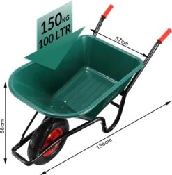 Gardebruk Kruiwagen 100 L - Kunststof Kuip – Tot 150KG Groen -Tuin Tools Verkoop 1176x1200 4