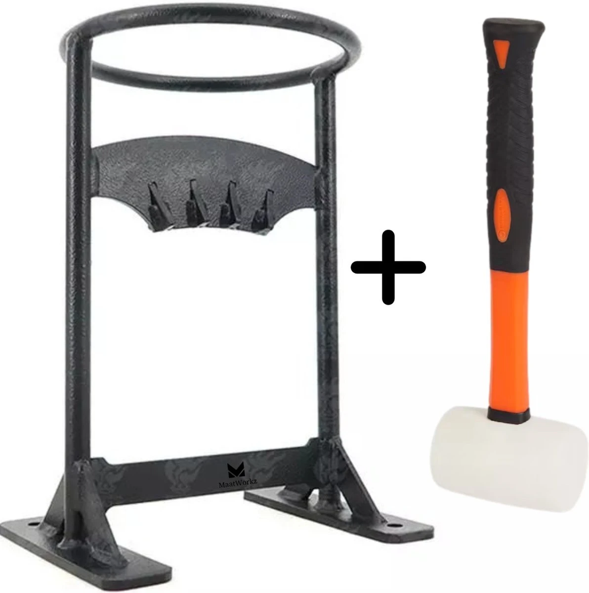 Maatworkz - Houtklover + Hamer - Houtsplijter - Houtkliever - Houtklover Voor Aanmaakhout - Gietijzer - Zwart 1 Maatworkz - Houtklover + Hamer - Houtsplijter - Houtkliever - Houtklover Voor Aanmaakhout - Gietijzer - Zwart