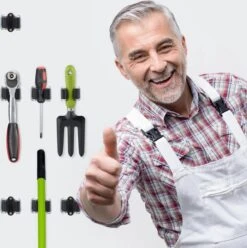 Deal Tools Multi Wand Houder - Bezemhouder - Gereedschap Houder - Bezem Ophangsysteem - Ophangsysteem Tuingereedschap - Set Inclusief Bevestigingsmateriaal - 12 Houders -Tuin Tools Verkoop 1194x1200 5