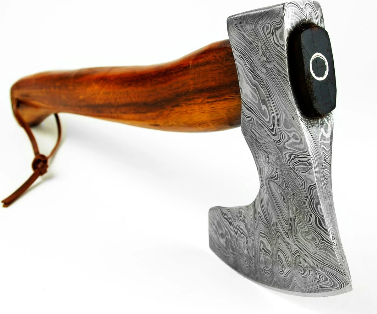 Luxe Damast Viking Hakbijl Vidar Medium Splijtbijl Outdoor Houtbijl Handbijl Kampeerbijl Tuinbijl 6 Luxe Damast Viking Hakbijl Vidar Medium Splijtbijl Outdoor Houtbijl Handbijl Kampeerbijl Tuinbijl - Image 6