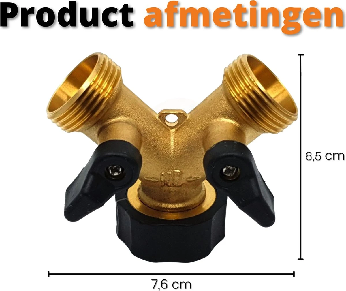 Horvitus Waterverdeler 2 Weg - Y Stuk Kraan Splitter - Voor Europese Kranen - Messing 2 Horvitus Waterverdeler 2 Weg - Y Stuk Kraan Splitter - Voor Europese Kranen - Messing - Image 2