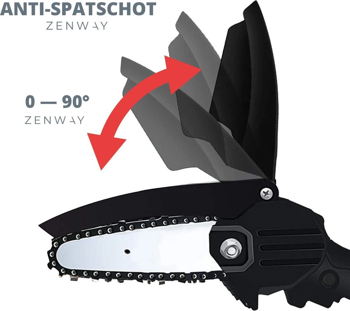 Zenway - Mini Kettingzaag - Snoeizaag - Kettingzaag - Kettingzaag Elektrisch Met 1 Accu- Inclusief Koffer - 1 Extra Accu - Zwart 4 Zenway - Mini Kettingzaag - Snoeizaag - Kettingzaag - Kettingzaag Elektrisch Met 1 Accu- Inclusief Koffer - 1 Extra Accu - Zwart - Image 4