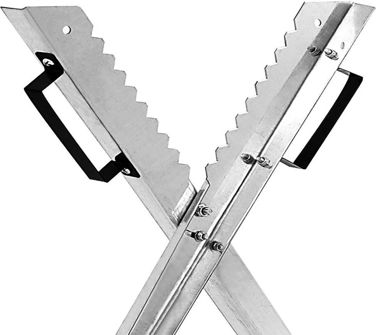 Merkloos Monzana Zaagbok - Metaal Opvouwbaar 83x81x88cm - Zilver 2 Merkloos Monzana Zaagbok - Metaal Opvouwbaar 83x81x88cm - Zilver - Image 2