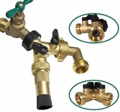 Y Stuk Kraan Splitter – Aanvoer Y Stuk Voor Wasmachine - Waterverdeler - Buitenkraan - Waterverdeler 2 Weg – Messing - -Tuin Tools Verkoop 1200x1115 2