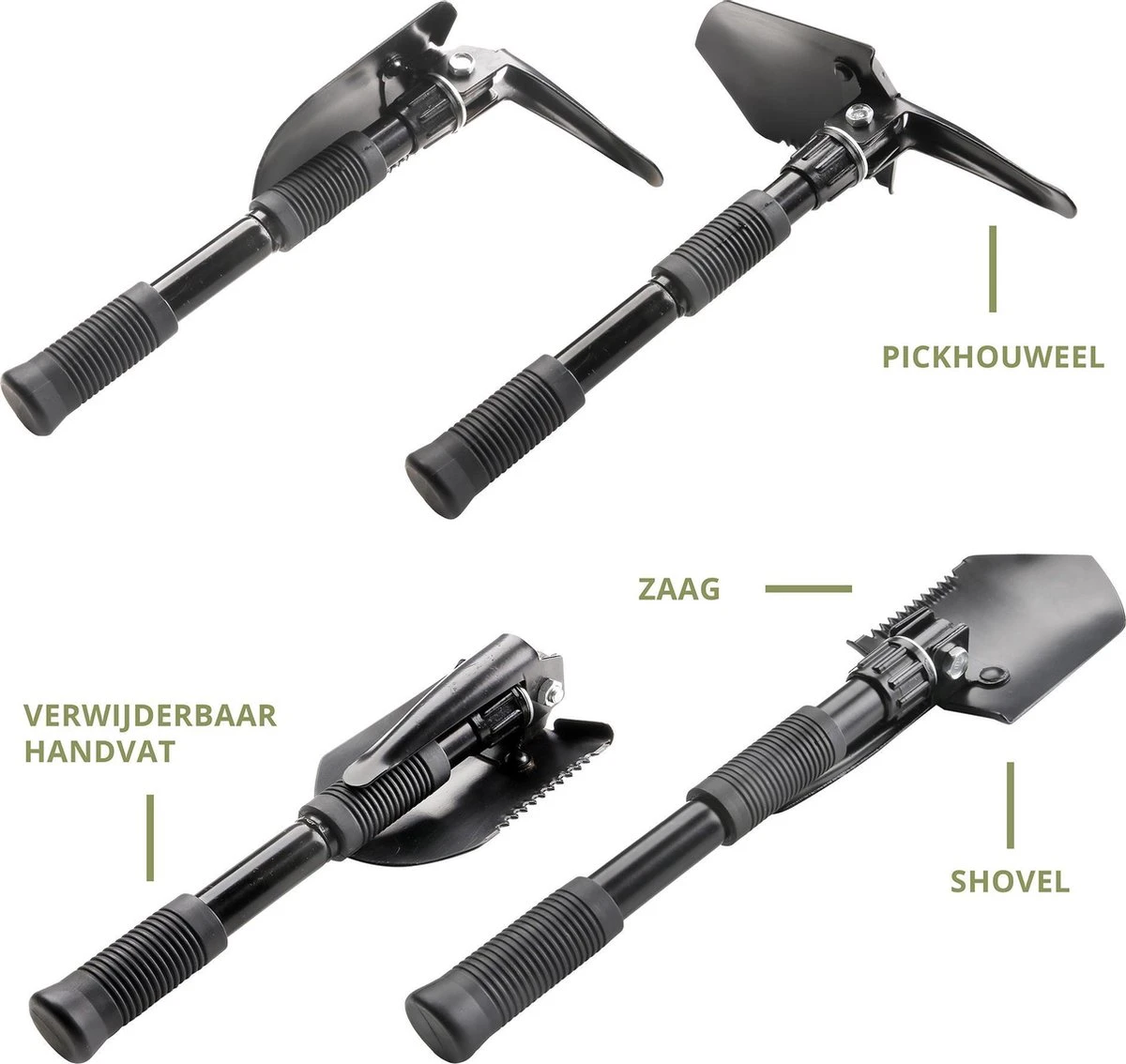 MacGyver Pikhouweelset En Schep - Opvouwbaar Pioniersschep - Zaag - Veldschep Inklapbaar - IJzer 4 MacGyver Pikhouweelset En Schep - Opvouwbaar Pioniersschep - Zaag - Veldschep Inklapbaar - IJzer - Image 4