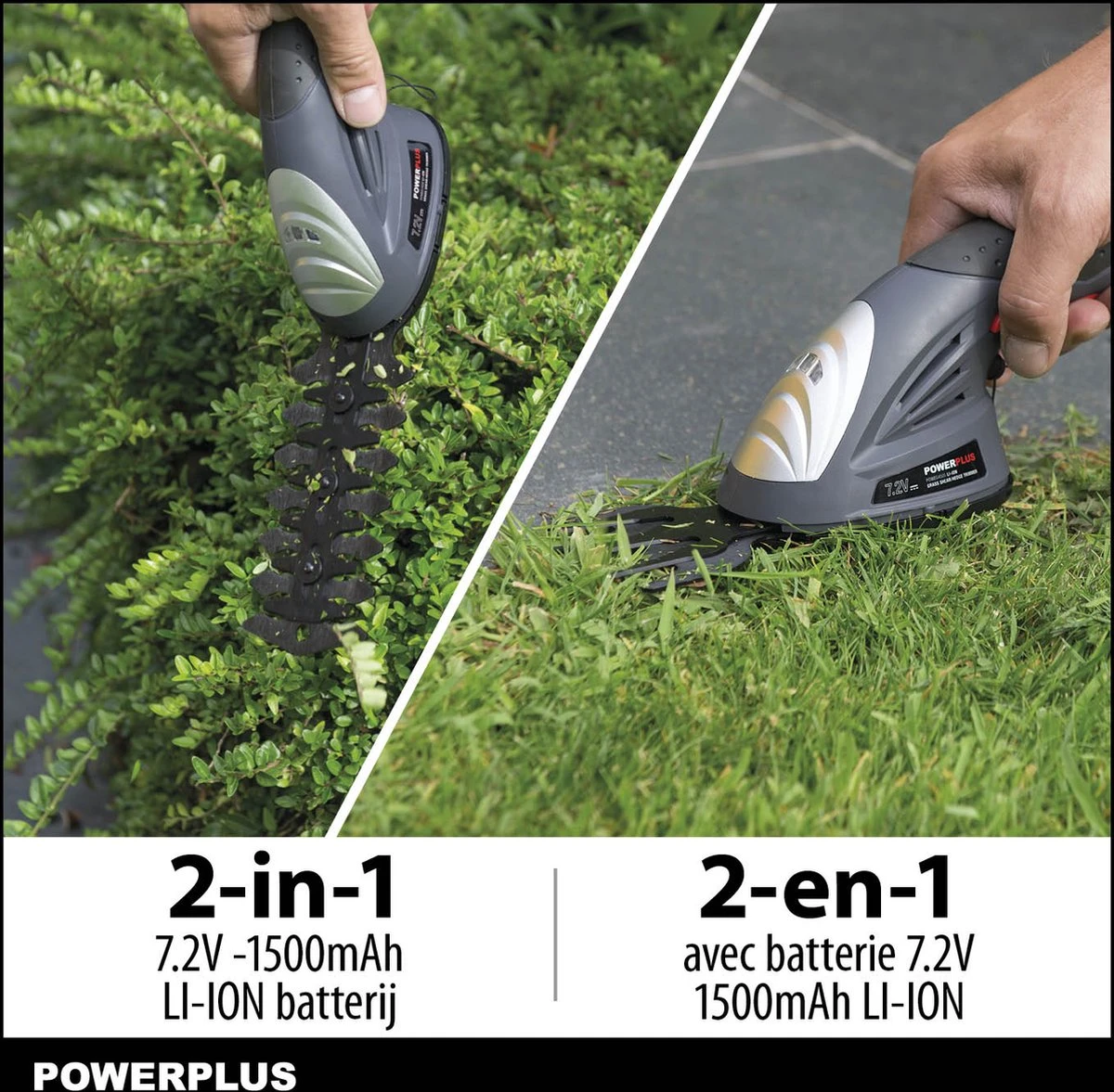 Powerplus POWEG4500 Gras-/Heggenschaar Accu - 7.2V - Snoeien En Knippen - Zwaardlengte 83/120mm - Mesafstand 8mm - Incl. 1,5Ah Accu En Lader - Haagschaar Voor Tuinonderhoud 3 Powerplus POWEG4500 Gras-/Heggenschaar Accu - 7.2V - Snoeien En Knippen - Zwaardlengte 83/120mm - Mesafstand 8mm - Incl. 1,5Ah Accu En Lader - Haagschaar Voor Tuinonderhoud - Image 3