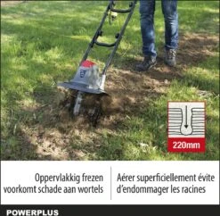 Powerplus POWEG7010 Tuinfrees - 1050W - Werkbreedte 320mm - Werkdiepte Max. 220mm - Incl. 4 Messen 8 Powerplus POWEG7010 Tuinfrees - 1050W - Werkbreedte 320mm - Werkdiepte Max. 220mm - Incl. 4 Messen -Tuin Tools Verkoop 1200x1178 1