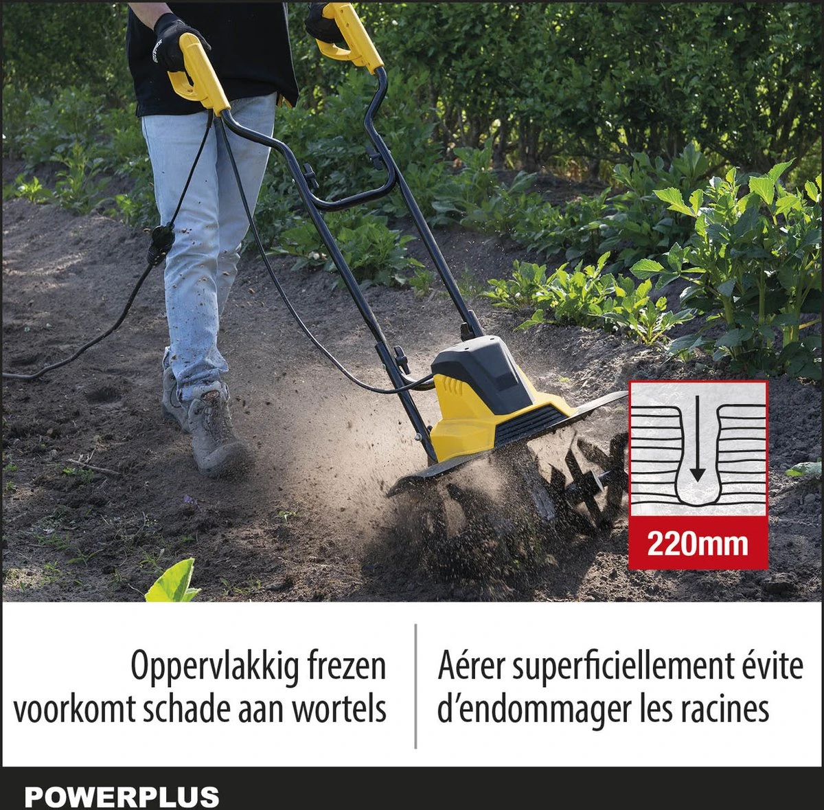Powerplus POWXG72010 Tuinfrees - 1500W - Werkbreedte 450mm - Werkdiepte Max. 220mm - Incl. 6 Messen En Wielen 3 Powerplus POWXG72010 Tuinfrees - 1500W - Werkbreedte 450mm - Werkdiepte Max. 220mm - Incl. 6 Messen En Wielen - Image 3