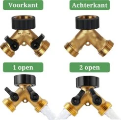Y Stuk Kraan - Kraan Splitter - Waterverdeler - Buitenkraan - Waterverdeler 2 Weg – Messing - Afzonderlijk Af Te Sluiten -Tuin Tools Verkoop 1200x1193 12