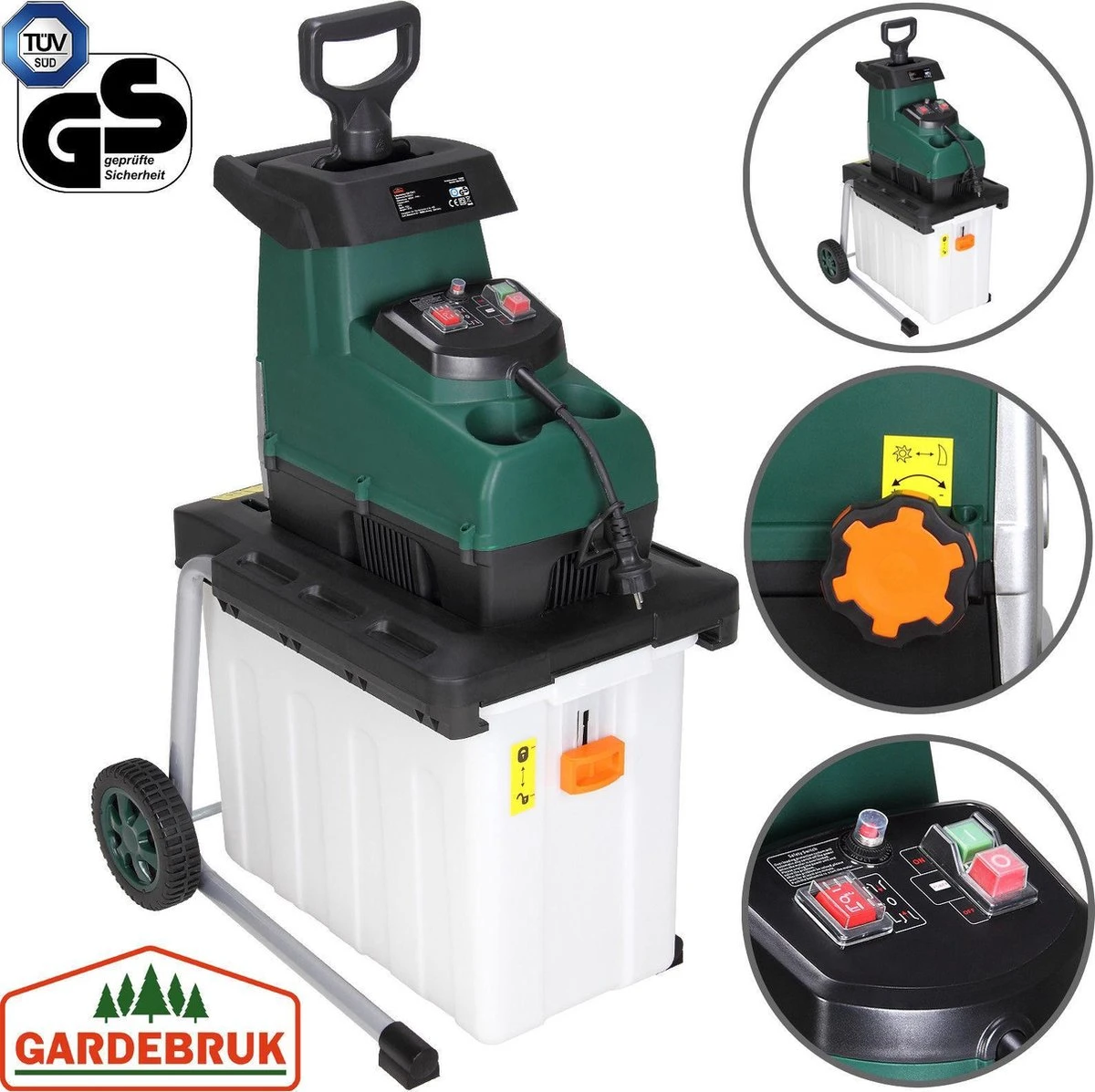 Gardebruk Hakselaar Elektrisch 2800W - 45mm Takdikte - Opvangbak 60 L 7 Gardebruk Hakselaar Elektrisch 2800W - 45mm Takdikte - Opvangbak 60 L - Image 7