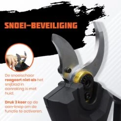 Reichlër® Elektrische Snoeischaar - 40 Mm Snijdiameter - 2x Accu - Anti-cut Functie - Heggenschaar - Takkenschaar - Zwart -Tuin Tools Verkoop 1200x1200 10