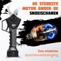 Reichlër® Elektrische Snoeischaar - 40 Mm Snijdiameter - 2x Accu - Anti-cut Functie - Heggenschaar - Takkenschaar - Zwart -Tuin Tools Verkoop 1200x1200 11