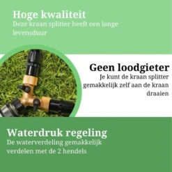 Y Stuk Kraan - Kraan Splitter - Waterverdeler - Buitenkraan - Waterverdeler 2 Weg – Messing - Afzonderlijk Af Te Sluiten -Tuin Tools Verkoop 1200x1200 1155