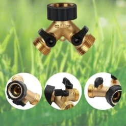 Y Stuk Kraan - Kraan Splitter - Waterverdeler - Buitenkraan - Waterverdeler 2 Weg – Messing - Afzonderlijk Af Te Sluiten -Tuin Tools Verkoop 1200x1200 1158
