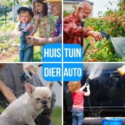 Strex Flexibele Tuinslang 15M Met Sproeikop - Uitrekbaar - Incl. Koppelingen, Ophanghaak & Opbergzak -Tuin Tools Verkoop 1200x1200 1172