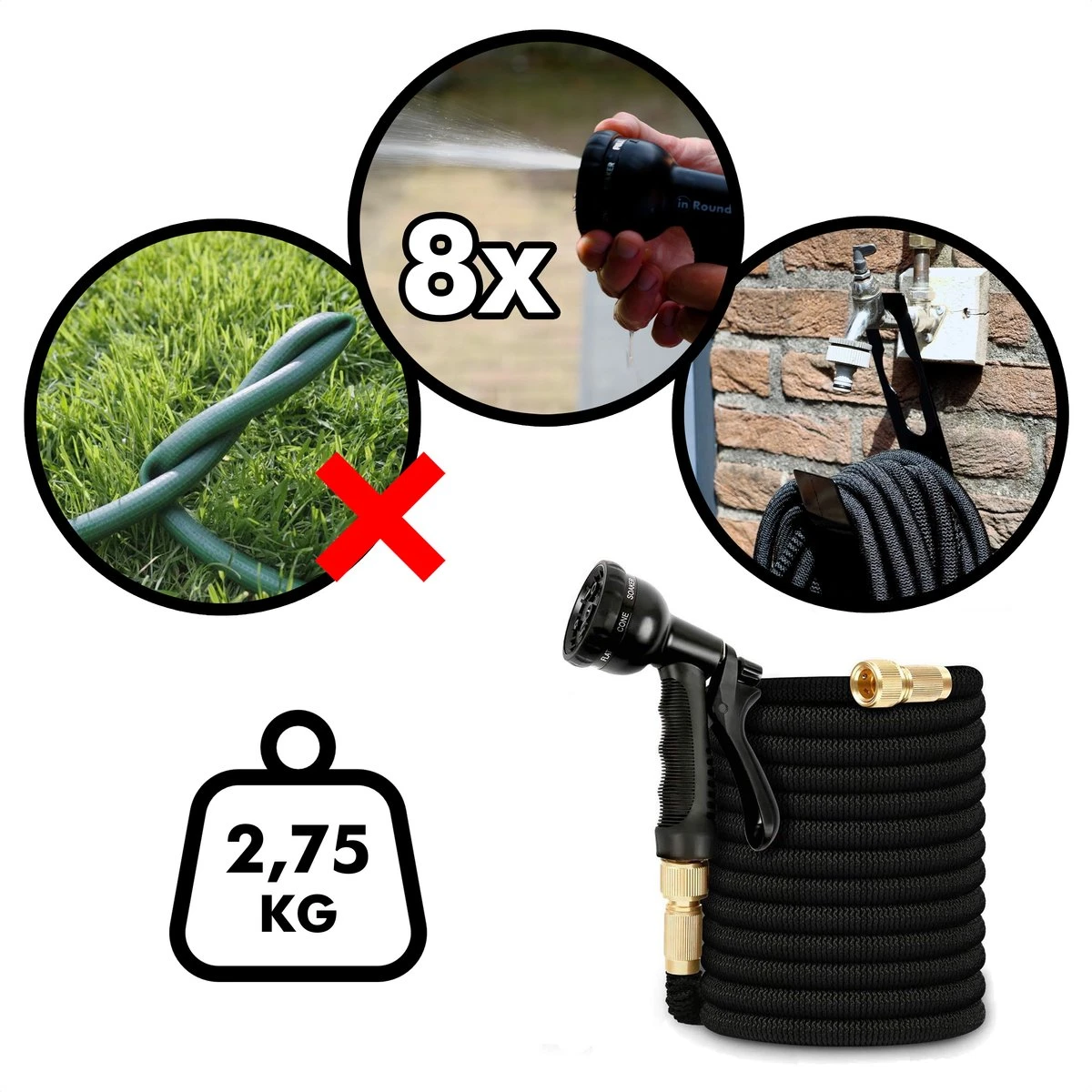 In Round Flexibele Tuinslang – 22,5 Meter – Sproeikop, Tuinslanghouder 4 In Round Flexibele Tuinslang – 22,5 Meter – Sproeikop, Tuinslanghouder - Image 4