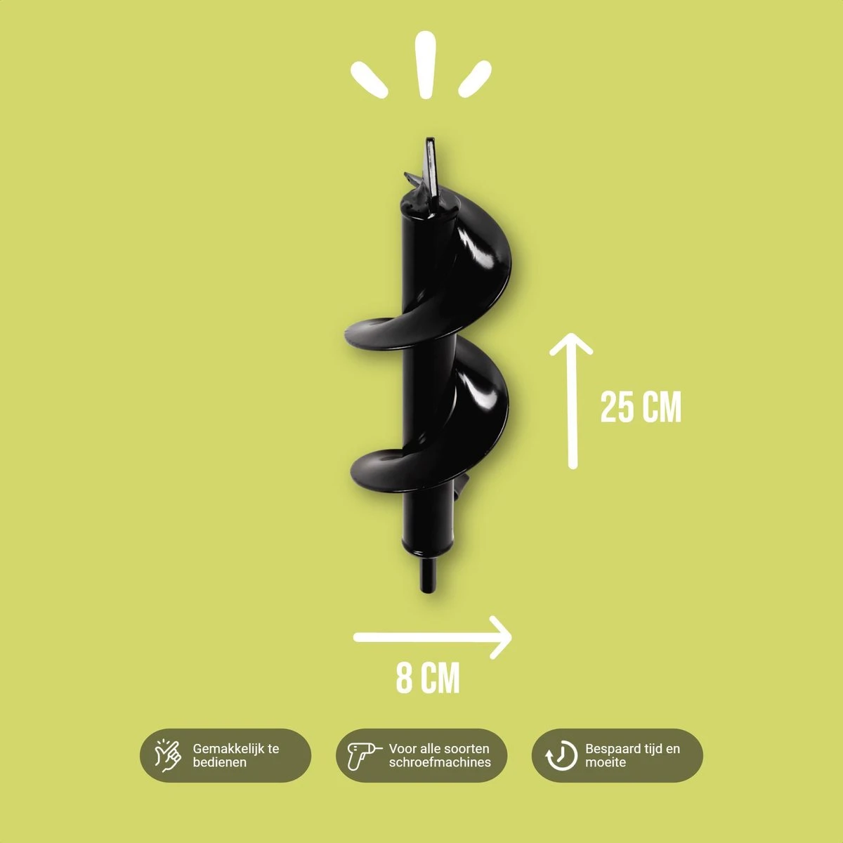Merkloos Grondboor Voor Planten - 25 CM - Palenboor - Moestuin - Bollenplanter - Zwart 2 Merkloos Grondboor Voor Planten - 25 CM - Palenboor - Moestuin - Bollenplanter - Zwart - Image 2