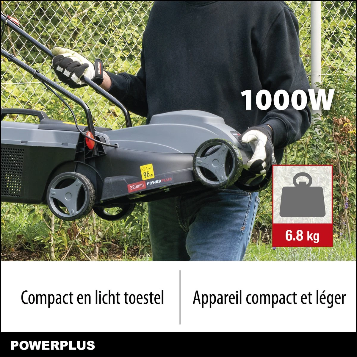 Powerplus POWEG63703 Elektrische Grasmaaier - Grasmachine Voor Kleine Tuin - 1000 W - 32cm Maaibreedte - 30L Opvangbak - Verstelbare Maaihoogte 2 Powerplus POWEG63703 Elektrische Grasmaaier - Grasmachine Voor Kleine Tuin - 1000 W - 32cm Maaibreedte - 30L Opvangbak - Verstelbare Maaihoogte - Image 2