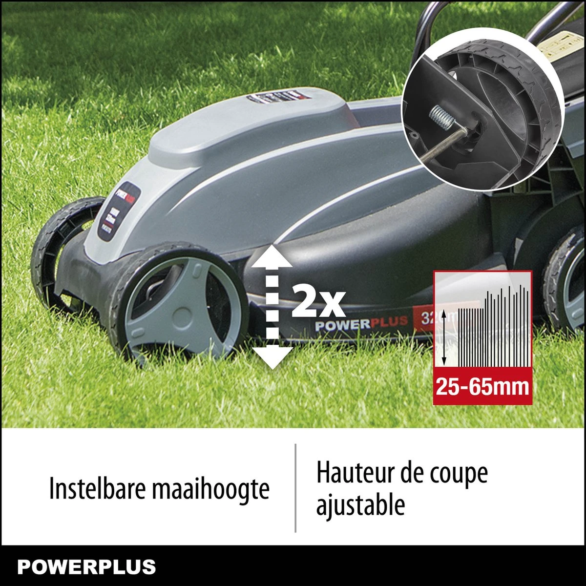 Powerplus POWEG63703 Elektrische Grasmaaier - Grasmachine Voor Kleine Tuin - 1000 W - 32cm Maaibreedte - 30L Opvangbak - Verstelbare Maaihoogte 5 Powerplus POWEG63703 Elektrische Grasmaaier - Grasmachine Voor Kleine Tuin - 1000 W - 32cm Maaibreedte - 30L Opvangbak - Verstelbare Maaihoogte - Image 5