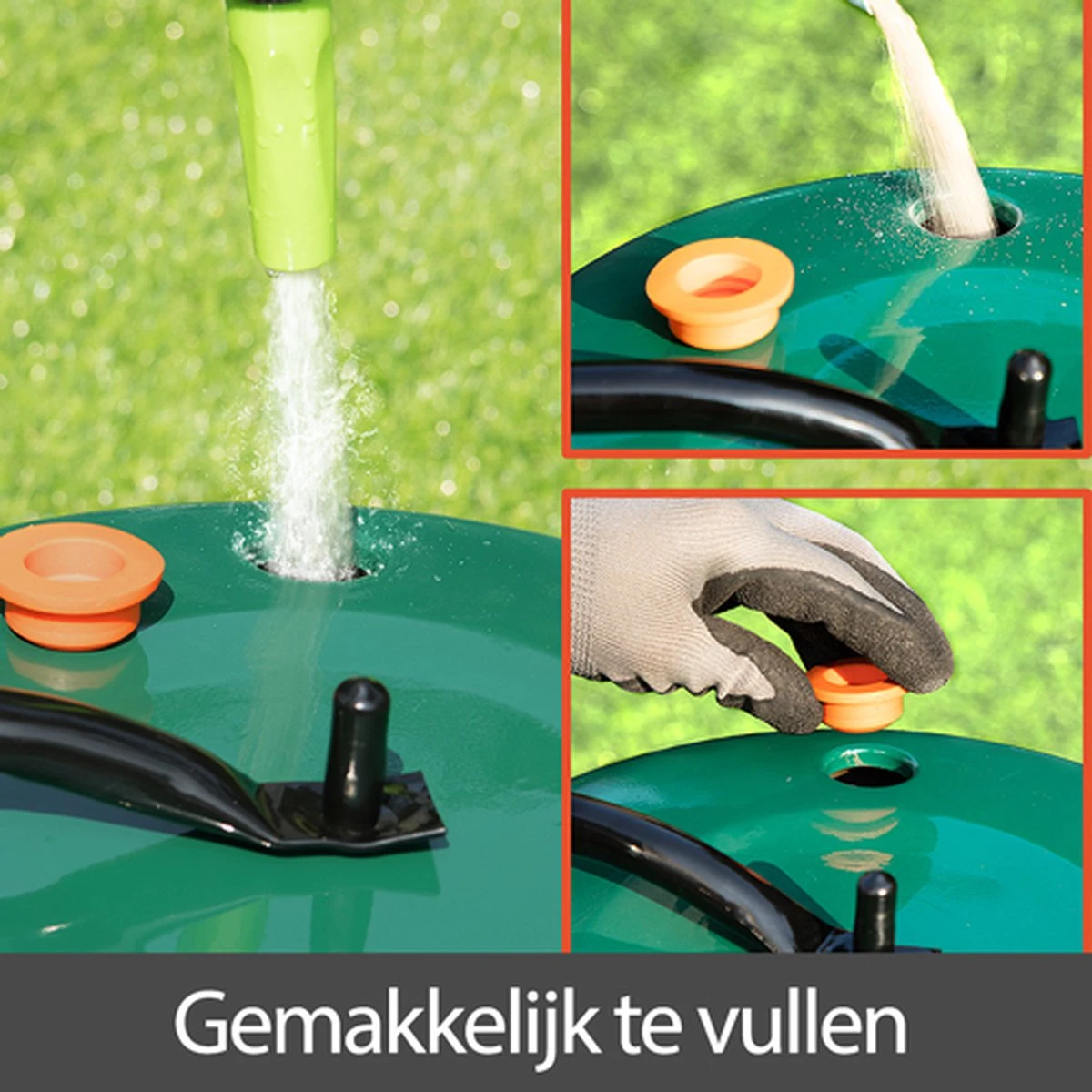 Gardebruk Tuinwals 60cm - 50L Vulvolume Staaltrommel - Groen 3 Gardebruk Tuinwals 60cm - 50L Vulvolume Staaltrommel - Groen - Image 3