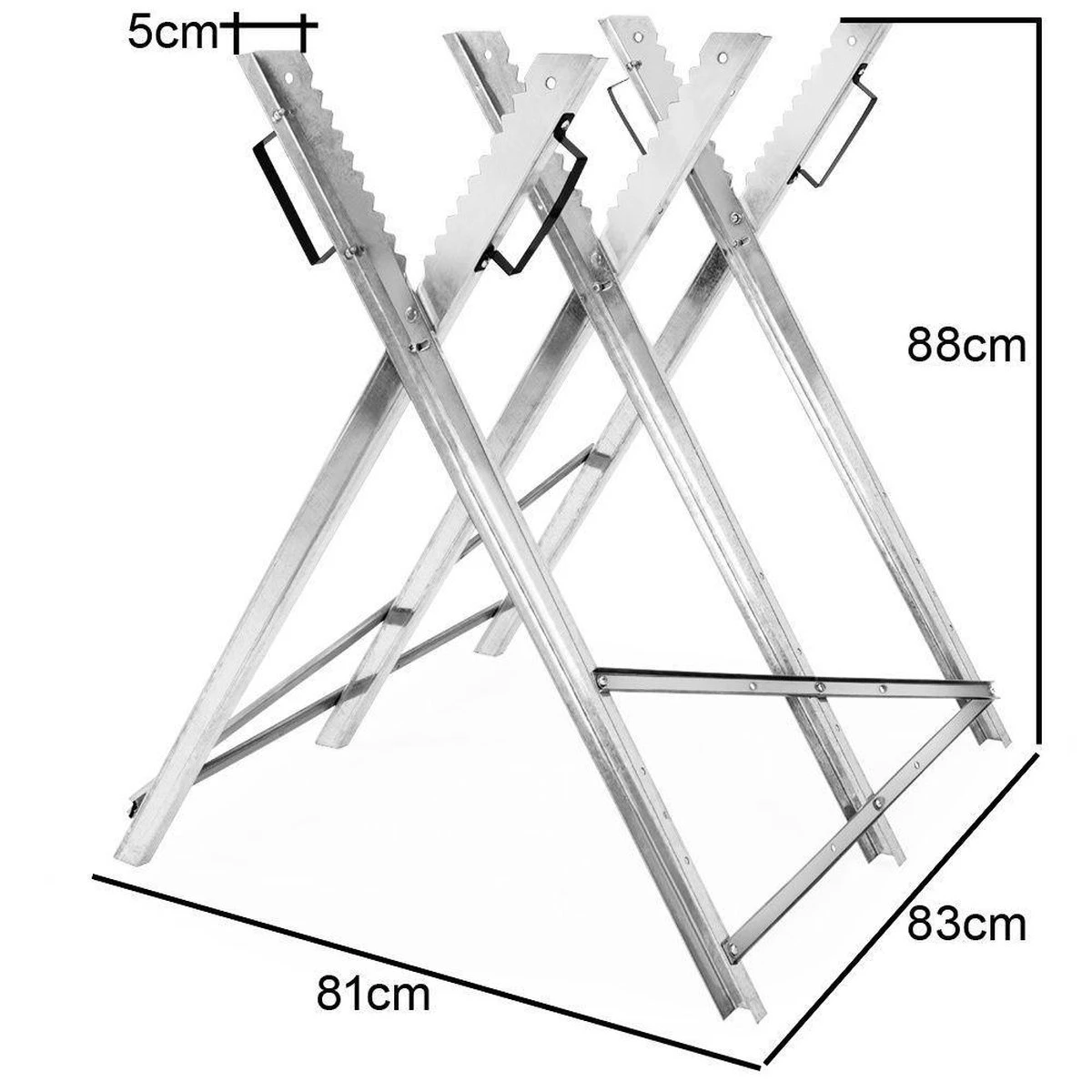 Merkloos Monzana Zaagbok - Metaal Opvouwbaar 83x81x88cm - Zilver 7 Merkloos Monzana Zaagbok - Metaal Opvouwbaar 83x81x88cm - Zilver - Image 7