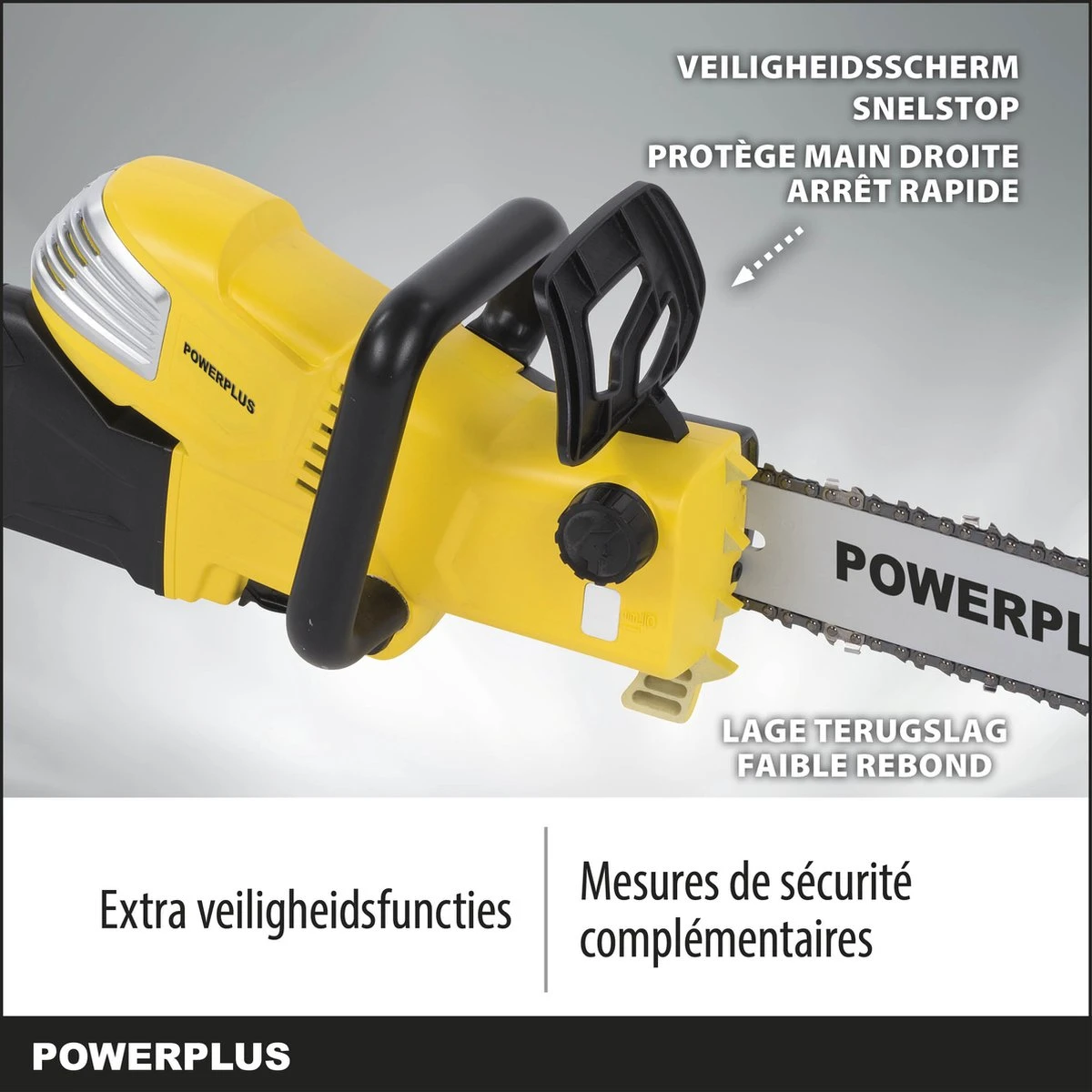 Powerplus POWXG1032 Elektrische Kettingzaag - 900W - Zwaardlengte 300mm - Automatische Kettingsmering - Incl. 1x Ketting En 1x Zwaard 7 Powerplus POWXG1032 Elektrische Kettingzaag - 900W - Zwaardlengte 300mm - Automatische Kettingsmering - Incl. 1x Ketting En 1x Zwaard - Image 7
