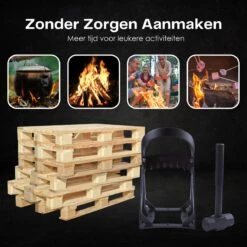 Flowkey® Houtklover - Houtsplijter Bijl - Houtkliever Kloofwig Gietijzer - Voor Hout & Aanmaakhout - Inclusief Gratis Hamer -Tuin Tools Verkoop 1200x1200 541