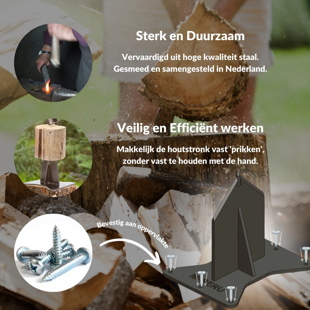 Miseru Houtklover – Geen Bijl Nodig – No Axe - Houtsplijter – Houtkliever – HANDMADE In Holland - Houtklover Voor Aanmaakhout – Metaal 4 Miseru Houtklover – Geen Bijl Nodig – No Axe - Houtsplijter – Houtkliever – HANDMADE In Holland - Houtklover Voor Aanmaakhout – Metaal - Image 4