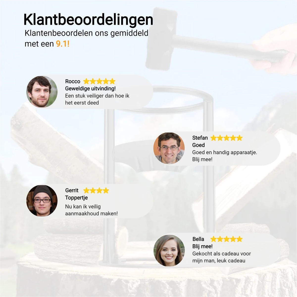 Maatworkz - Houtklover + Hamer - Houtsplijter - Houtkliever - Houtklover Voor Aanmaakhout - Gietijzer - Zwart 8 Maatworkz - Houtklover + Hamer - Houtsplijter - Houtkliever - Houtklover Voor Aanmaakhout - Gietijzer - Zwart - Image 8