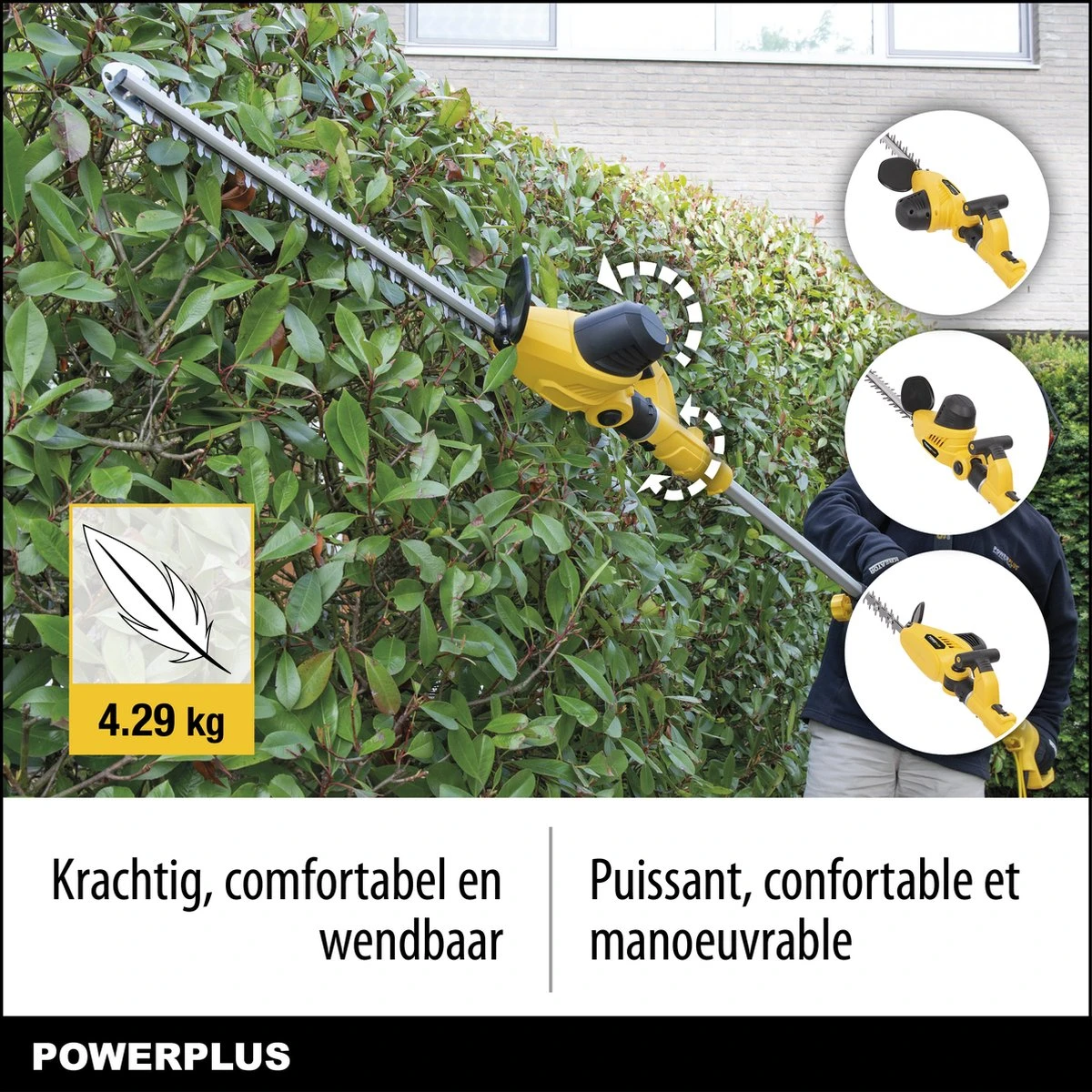 Powerplus POWXG2043 Elektrische Heggenschaar - 750W - Snoeien En Knippen - Zwaardlengte 570mm - Mesafstand 24mm - Telescopisch - Draaibaar Handvat - Haagschaar Voor Tuinonderhoud 4 Powerplus POWXG2043 Elektrische Heggenschaar - 750W - Snoeien En Knippen - Zwaardlengte 570mm - Mesafstand 24mm - Telescopisch - Draaibaar Handvat - Haagschaar Voor Tuinonderhoud - Image 4