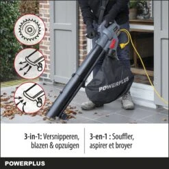 Powerplus POWEG9013 Elektrische Bladblazer - Bladzuiger En -versnipperaar - 3300W - Blazen - Zuigen - Versnipperen - Incl. 40L Opvangzak -Tuin Tools Verkoop 1200x1200 657