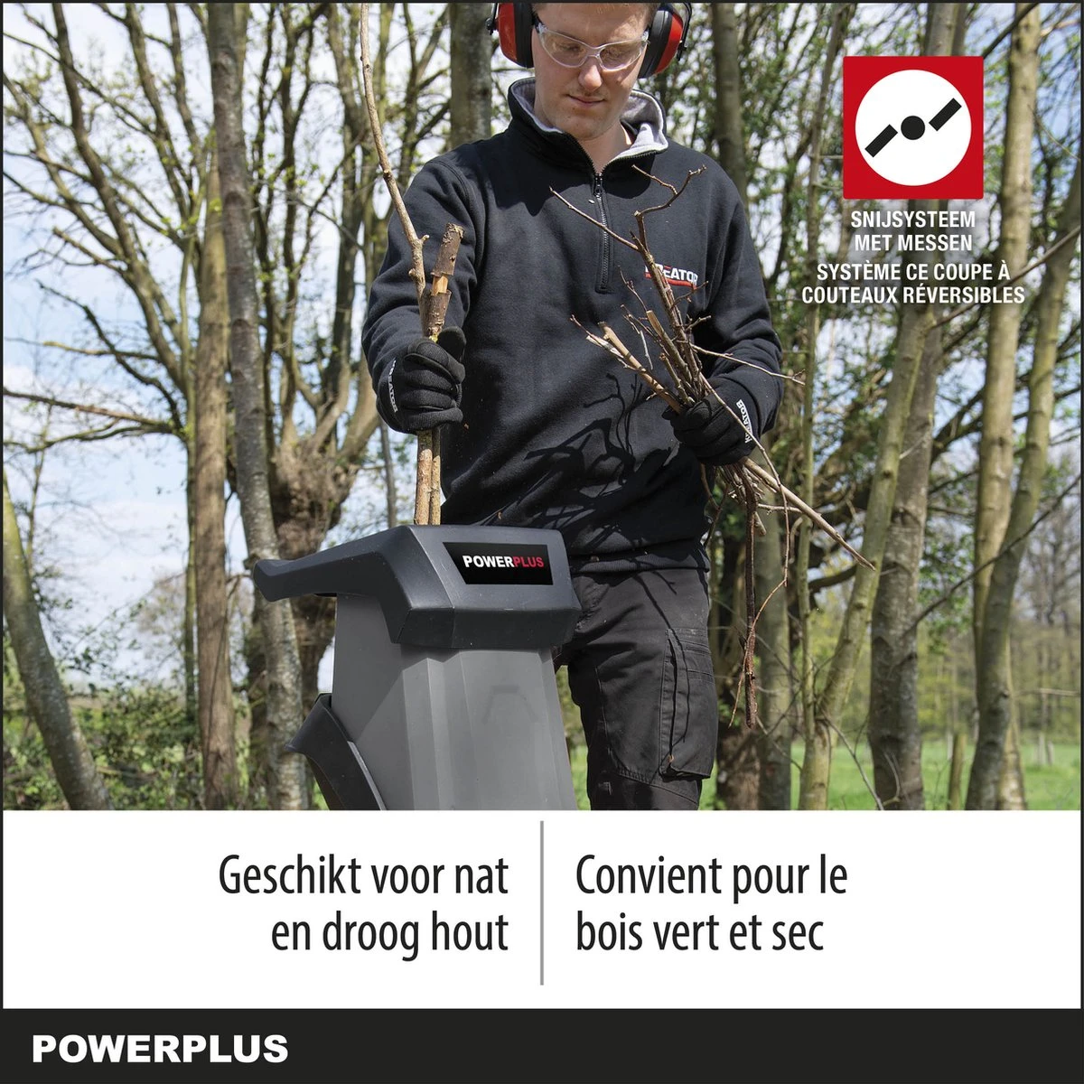 Powerplus POWEG5011 Elektrische Hakselaar Versnipperaar - 2400W - Max. Ø40mm - Incl. Duwstok, Wielen En 50L Opvangzak - Heggen, Bomen En Haag - Tuinonderhoud 2 Powerplus POWEG5011 Elektrische Hakselaar Versnipperaar - 2400W - Max. Ø40mm - Incl. Duwstok, Wielen En 50L Opvangzak - Heggen, Bomen En Haag - Tuinonderhoud - Image 2
