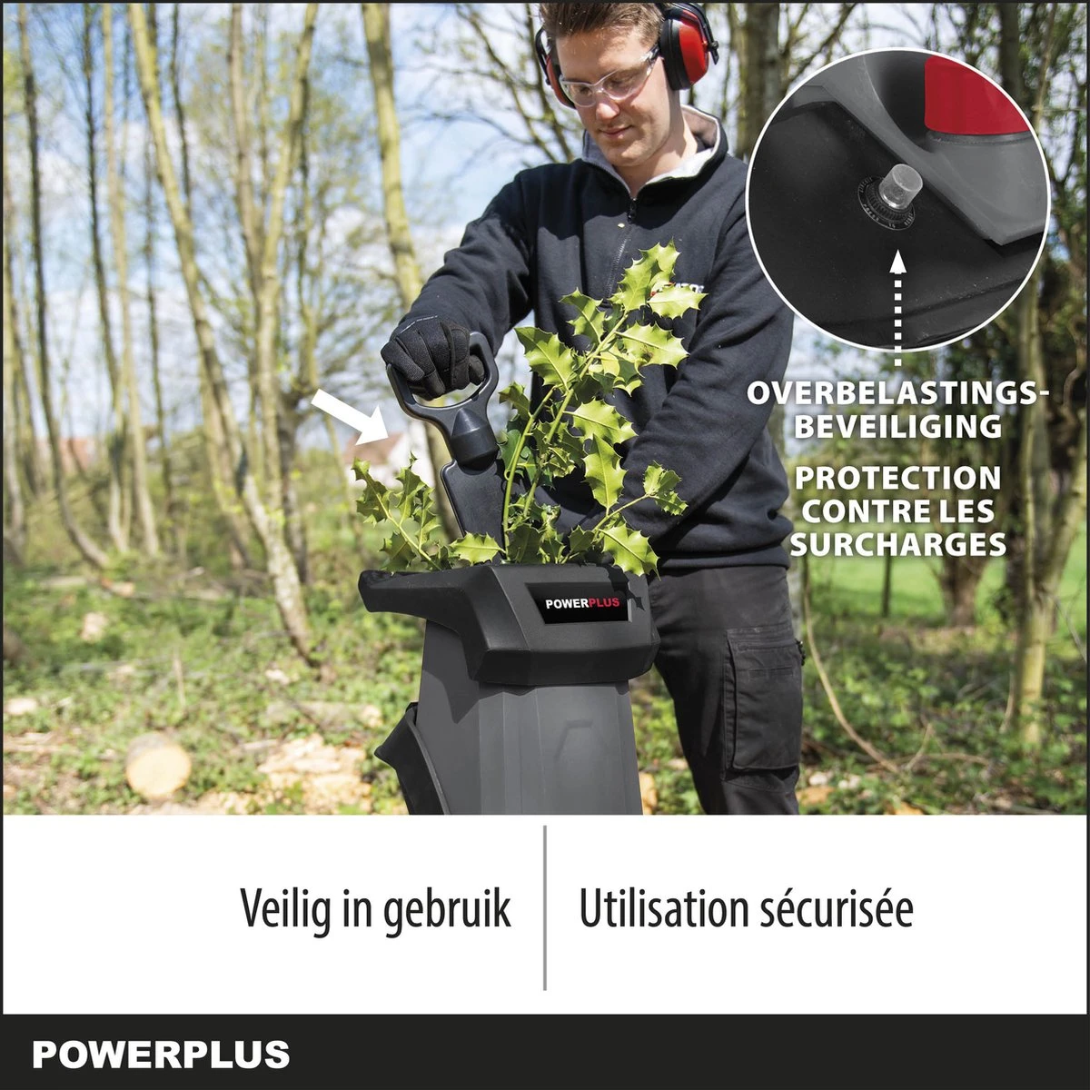 Powerplus POWEG5011 Elektrische Hakselaar Versnipperaar - 2400W - Max. Ø40mm - Incl. Duwstok, Wielen En 50L Opvangzak - Heggen, Bomen En Haag - Tuinonderhoud 4 Powerplus POWEG5011 Elektrische Hakselaar Versnipperaar - 2400W - Max. Ø40mm - Incl. Duwstok, Wielen En 50L Opvangzak - Heggen, Bomen En Haag - Tuinonderhoud - Image 4