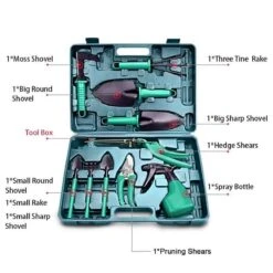 Merkloos 10-Delige Tuingereedschap Set Inclusief Opbergkoffer - Tuinierset - Tuinsetje - Gereedschap Voor Tuin - Tuinschaar - Tuinschepje - Bloemenschaar - Voegenkrabber - Plantenspuit - Grasschaar - Bloemenschep - Tuinhark -Tuin Tools Verkoop 1200x1200 706