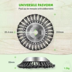 Merkloos SlimShop Onkruidborstel - Bosmaaier Grastrimmer - Onkruid - Onkruidkrabber - Voegenborstel - Onkruidverwijderaar - Max 10.000 Toerental P/m - 20CM -Tuin Tools Verkoop 1200x1200 772