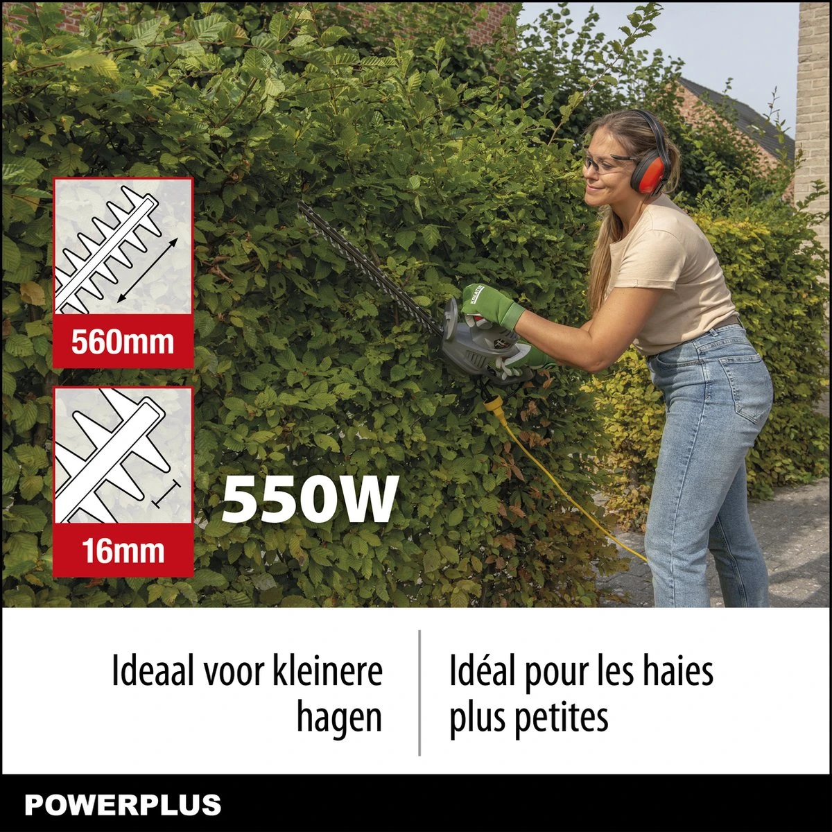 Powerplus POWEG40100 Elektrische Heggenschaar - 550W - Snoeien En Knippen - Zwaardlengte 560mm - Mesafstand 16mm - Haagschaar Voor Tuinonderhoud 3 Powerplus POWEG40100 Elektrische Heggenschaar - 550W - Snoeien En Knippen - Zwaardlengte 560mm - Mesafstand 16mm - Haagschaar Voor Tuinonderhoud - Image 3