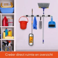 TTD Premium XXL Bezemhouder En Gereedschapsrek - Opslag Van Gereedschap - Opslag Van Schoonmaakspullen - Tuingereedschap - Klussen - RVS - Zwart -Tuin Tools Verkoop 1200x1200 848