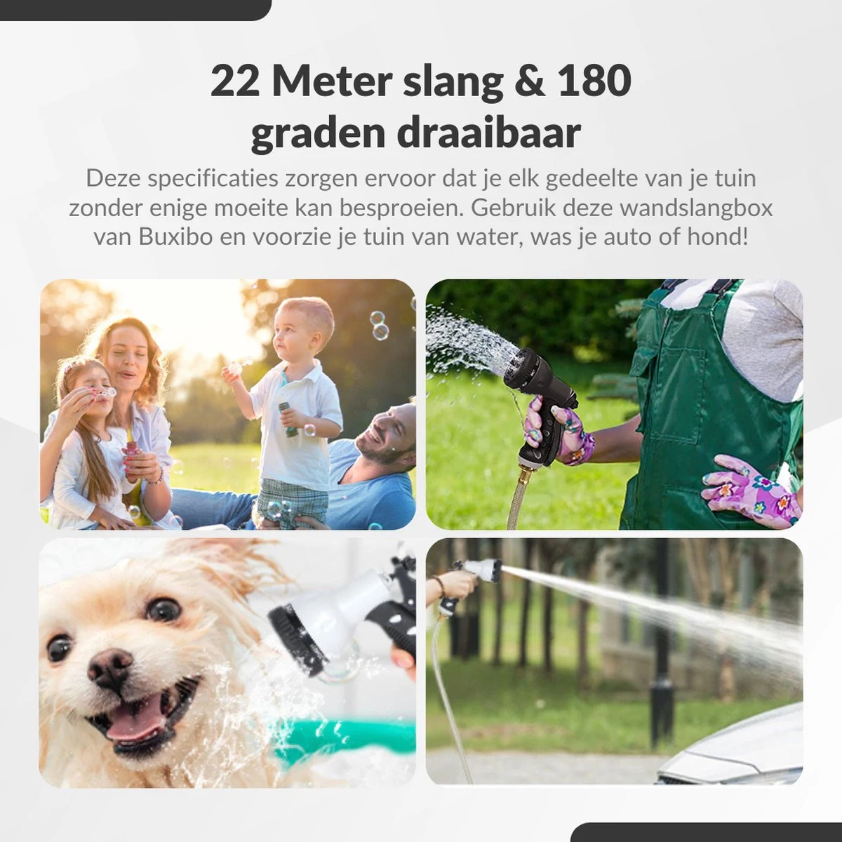 Buxibo - Wandslangenbox 20 Meter + 2 Meter - Tuinslang Met Haspel - 9 Sproei Standen - Slangenhouder 180° Draaibaar - Tuinslanghaspel Zwart+ Gratis Sproeier - Zwart 14 Buxibo - Wandslangenbox 20 Meter + 2 Meter - Tuinslang Met Haspel - 9 Sproei Standen - Slangenhouder 180° Draaibaar - Tuinslanghaspel Zwart+ Gratis Sproeier - Zwart - Image 14