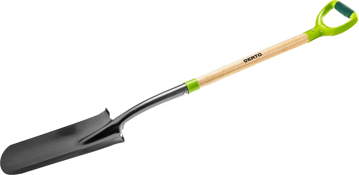 Verto Draineerspade, Sleuven Spade, Houten Steel, D-greep 1 Verto Draineerspade, Sleuven Spade, Houten Steel, D-greep