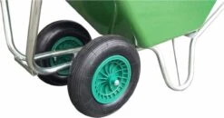 Kruiwagen Met Dubbel Luchtwiel Stal Eco Groen 160 Liter -Tuin Tools Verkoop 1200x634 1