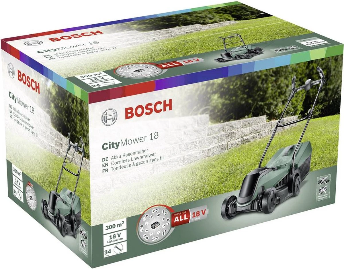 Bosch CityMower 18-300 Accu Grasmaaier - Met 1 X 18 V Accu En Lader 6 Bosch CityMower 18-300 Accu Grasmaaier - Met 1 X 18 V Accu En Lader - Image 6