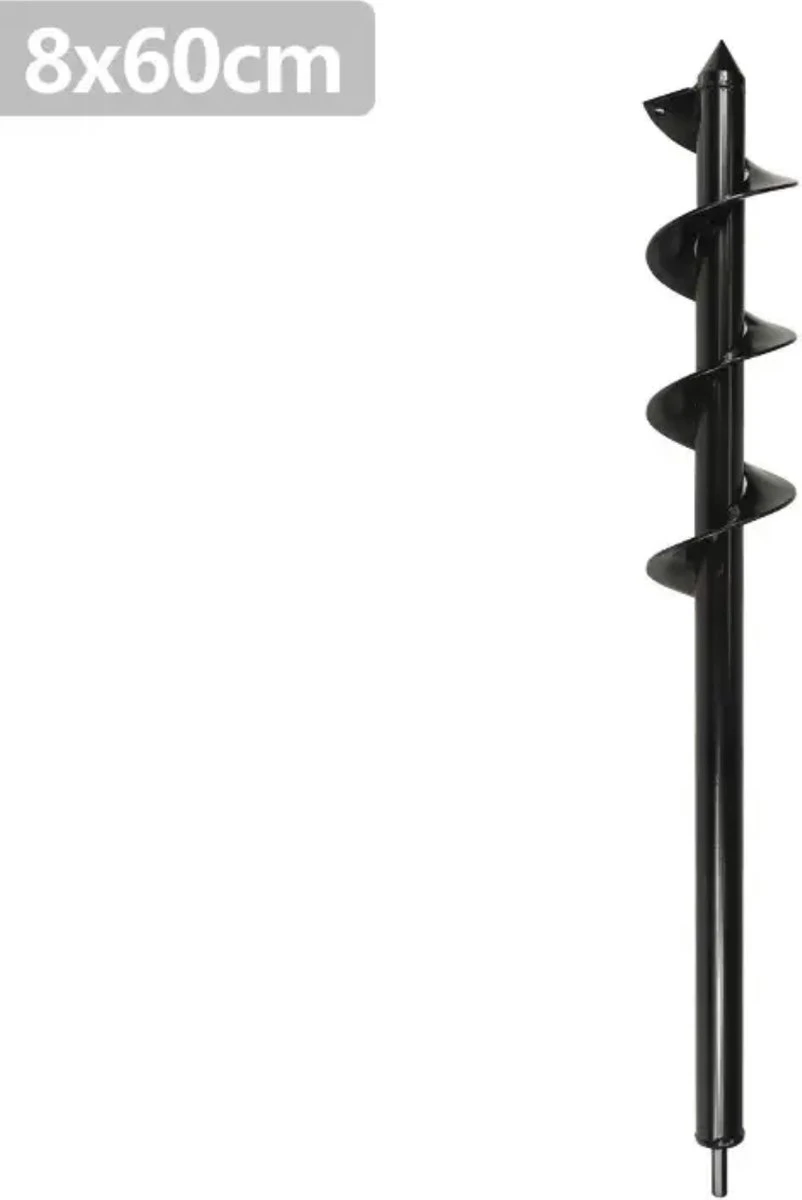 Merkloos Grondboor - Grondboor Voor Boormachine - Bollenplanter - Palenboor - Boor - Tuin - 60 Cm - 8 CM 1 Merkloos Grondboor - Grondboor Voor Boormachine - Bollenplanter - Palenboor - Boor - Tuin - 60 Cm - 8 CM