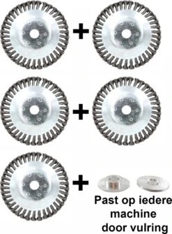 Universele Onkruidborstel Per 5 - 15CM - Max. Toerental 10.000 P/m - Onkruid Verwijderen - Onkruidverwijderaar - Tuingereedschap - Onkruidborstel Bosmaaier - Opzetstuk - SET
